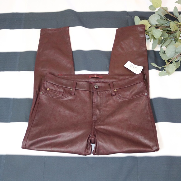 7 For All Mankind Pants - NWT 7 FOR ALL MANKIND Faux Leather Skinny Mid-Rise